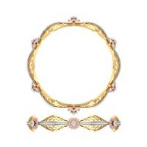 Beautifully Crafted Diamond Bangles in 18k gold with Certified Diamonds - BGJ10501W